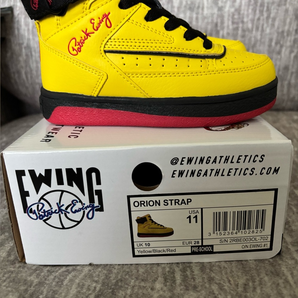 Ewing Athletics Kids Yellow and Black Sneakers